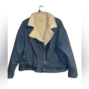 Denim Sherpa-Lined Jacket